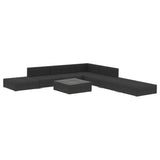 8 Piece Garden Lounge Set with Cushions Poly Rattan Black - Side View