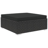 8 Piece Garden Lounge Set with Cushions Poly Rattan Black - 45-Degree Angle