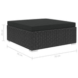 8 Piece Garden Lounge Set with Cushions Poly Rattan Black - Extra Image