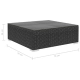 8 Piece Garden Lounge Set with Cushions Poly Rattan Black - Extra Image