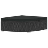 6 Piece Garden Lounge Set with Cushions Poly Rattan Black - Close-Up Angle