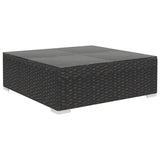 5 Piece Garden Lounge Set with Cushions Poly Rattan Black - Close-Up Angle