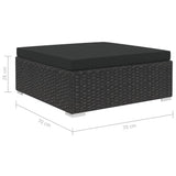 5 Piece Garden Lounge Set with Cushions Poly Rattan Black - Extra Image