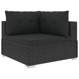 10 Piece Garden Lounge Set with Cushions Poly Rattan Black - Top-Down View