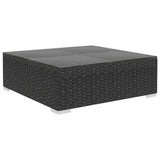 10 Piece Garden Lounge Set with Cushions Poly Rattan Black - Close-Up Angle