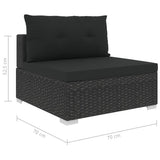 10 Piece Garden Lounge Set with Cushions Poly Rattan Black - Extra Image