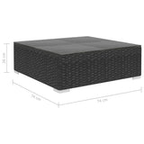 10 Piece Garden Lounge Set with Cushions Poly Rattan Black