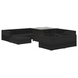 10 Piece Garden Lounge Set with Cushions Poly Rattan Black