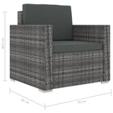 13 Piece Garden Lounge Set with Cushions Poly Rattan Grey - Extra Image