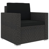 13 Piece Garden Lounge Set with Cushions Poly Rattan Black - Top-Down View