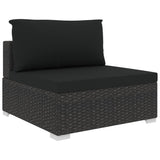13 Piece Garden Lounge Set with Cushions Poly Rattan Black
