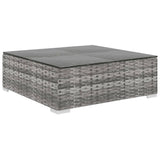 12 Piece Garden Lounge Set with Cushions Poly Rattan Grey - Close-Up Angle