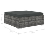 12 Piece Garden Lounge Set with Cushions Poly Rattan Grey - Extra Image