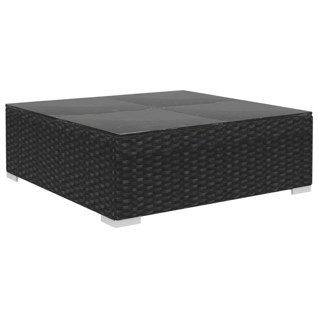12 Piece Garden Lounge Set with Cushions Poly Rattan Black