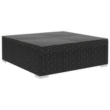 12 Piece Garden Lounge Set with Cushions Poly Rattan Black - Close-Up Angle