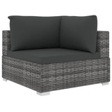 8 Piece Garden Lounge Set with Cushions Poly Rattan Grey - Top-Down View