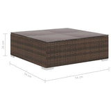 6 Piece Garden Lounge Set with Cushions Poly Rattan Brown - Extra Image