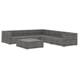 6 Piece Garden Lounge Set with Cushions Poly Rattan Grey - Side View