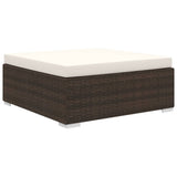 9 Piece Garden Lounge Set with Cushions Poly Rattan Brown - 45-Degree Angle