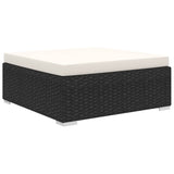 9 Piece Garden Lounge Set with Cushions Poly Rattan Black - 45-Degree Angle