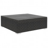 9 Piece Garden Lounge Set with Cushions Poly Rattan Black - Close-Up Angle