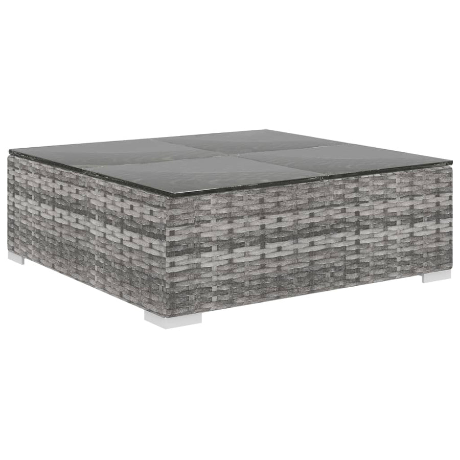 9 Piece Garden Lounge Set with Cushions Poly Rattan Grey