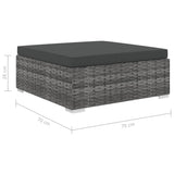 9 Piece Garden Lounge Set with Cushions Poly Rattan Grey