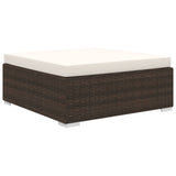 4 Piece Garden Lounge Set with Cushions Poly Rattan Brown - Rear View