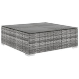 4 Piece Garden Lounge Set with Cushions Poly Rattan Grey - Close-Up Angle