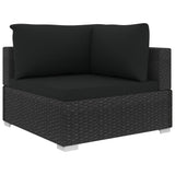 4 Piece Garden Lounge Set with Cushions Poly Rattan Black - Top-Down View