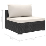 5 Piece Garden Lounge Set with Cushions Poly Rattan Black - Extra Image