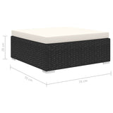 5 Piece Garden Lounge Set with Cushions Poly Rattan Black - Extra Image