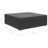 5 Piece Garden Lounge Set with Cushions Poly Rattan Black - Extra Image