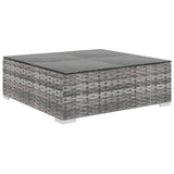 5 Piece Garden Lounge Set with Cushions Poly Rattan Grey