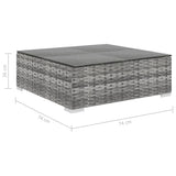 9 Piece Garden Lounge Set with Cushions Poly Rattan Grey