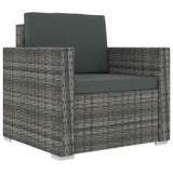 11 Piece Garden Lounge Set with Cushions Poly Rattan Grey - Top-Down View