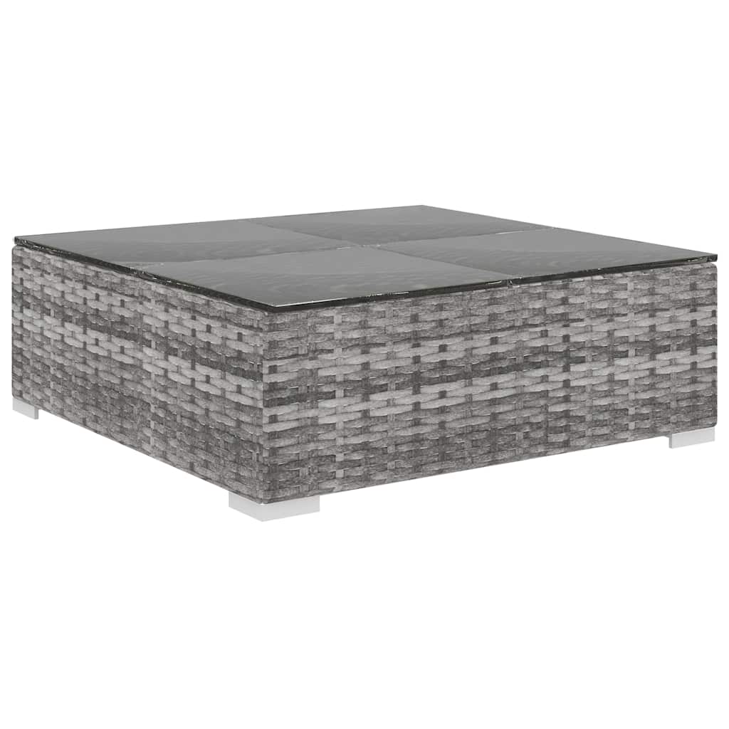 11 Piece Garden Lounge Set with Cushions Poly Rattan Grey