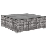 11 Piece Garden Lounge Set with Cushions Poly Rattan Grey - Low Angle