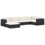 Sectional Middle Seat 1 pc with Cushions Poly Rattan Black - Extra Image