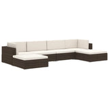 Sectional Corner Chair 1 pc with Cushions Poly Rattan Brown