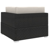 Sectional Corner Chair 1 pc with Cushions Poly Rattan Black - Top-Down View