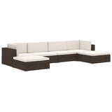 Sectional Corner Chair 1 pc with Cushions Poly Rattan Black - Rear View