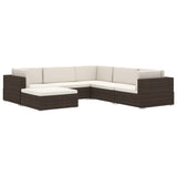 Sectional Corner Chair 1 pc with Cushions Poly Rattan Black - Close-Up Angle