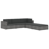 Sectional Corner Chair 1 pc with Cushions Poly Rattan Black - Extra Image