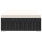 Sectional Footrest 1 pc with Cushion Poly Rattan Black - Side View