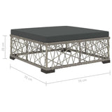 6 Piece Garden Lounge Set with Cushions Poly Rattan Grey - Extra Image