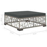 8 Piece Garden Lounge Set with Cushions Poly Rattan Grey