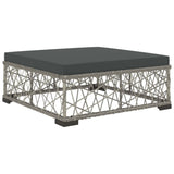 6 Piece Garden Lounge Set with Cushions Poly Rattan Grey - Rear View