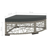 6 Piece Garden Lounge Set with Cushions Poly Rattan Grey - Extra Image