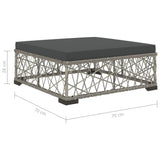 5 Piece Garden Lounge Set with Cushions Poly Rattan Grey